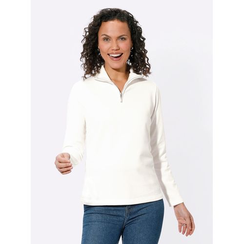 Sweater CASUAL LOOKS, Damen, Gr. 48, beige (ecru), 50% Baumwolle, 50% Polyester, unifarben, Langarm, Sweatshirts