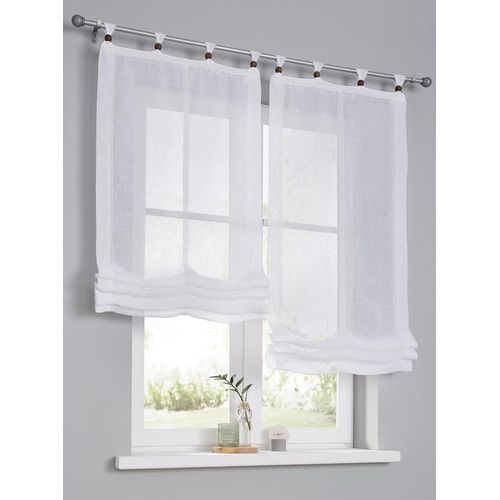 Raffrollo HEINE HOME Gr. 4, braun (weiß, braun), B:100cm H:140cm, Raffrollos