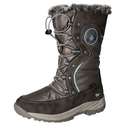 Winterstiefel MUSTANG SHOES, Kinder, Gr. 30, grau (taupe braun), Textil, Lederimitat, Basic, Schuhe, Snowboots, Outdoorstiefel in bequemer Weite