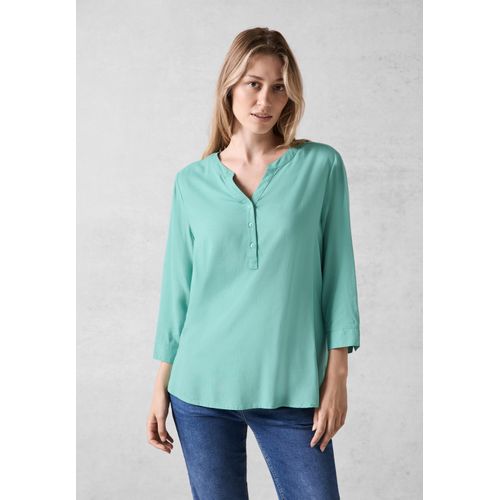 Shirtbluse CECIL, Damen, Gr. XXL (46), grün (adriatic grün), Stoff, 100% Viskose , unifarben, casual, normal normal, Rundhals, Kurzarm Bündchen, Blusen, aus softer Viskose