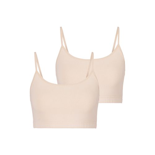 Bustier LASCANA, Damen, Gr. 44/46, N-Gr, beige (champagner), Obermaterial: 95% Baumwolle, 5% Elasthan, BHs Bustier, aus elastischer Baumwolle