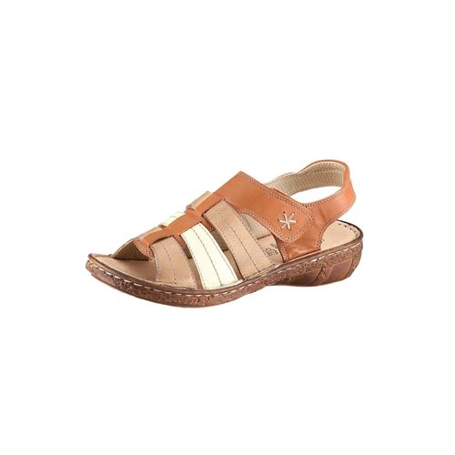 Sandale, Damen, Gr. 38, beige (beige, sand), Glattleder, sportlich, Schuhe