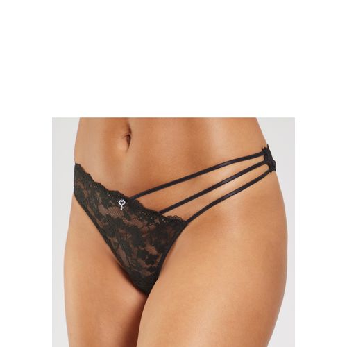 String-Ouvert PETITE FLEUR GOLD, Damen, Gr. 44/46, schwarz, Spitze, Obermaterial: 88% Polyamid, 12% Elasthan, Unterhosen, aus filigraner Spitze mit edlen Zierbändern, Reizwäsche