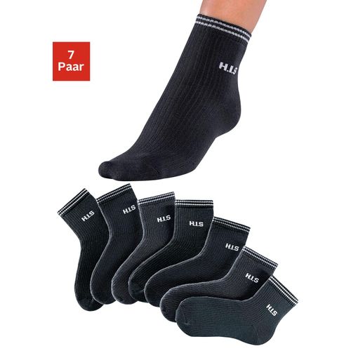 Kurzsocken H.I.S, Damen, Gr. 39-42, schwarz, Polyamid, Baumwolle, geringelt, uni, Socken, mit Vollfrottee