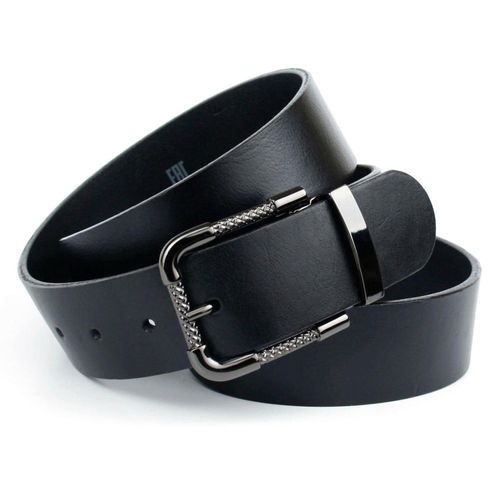 Ledergürtel ANTHONI CROWN, Damen, Gr. 110, schwarz, Leder, unifarben, Gürtel, mit Schließe in Schwarz Metallic
