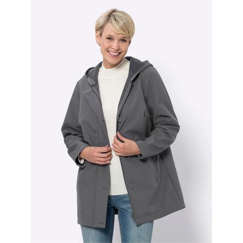 Softshelljacke CLASSIC BASICS, Damen, Gr. 38, grau (anthrazit), 94% Polyester, 6% Elasthan, unifarben, Langarm, Jacken