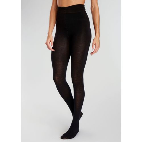 Strickstrumpfhose LAVANA, Damen, Gr. 40/42, schwarz (1x schwarz), Obermaterial: 70% Wolle, 28% Polyamid, 2% Elasthan, unifarben, elastisch, Strumpfhosen, wärmend mit 49% Wolle