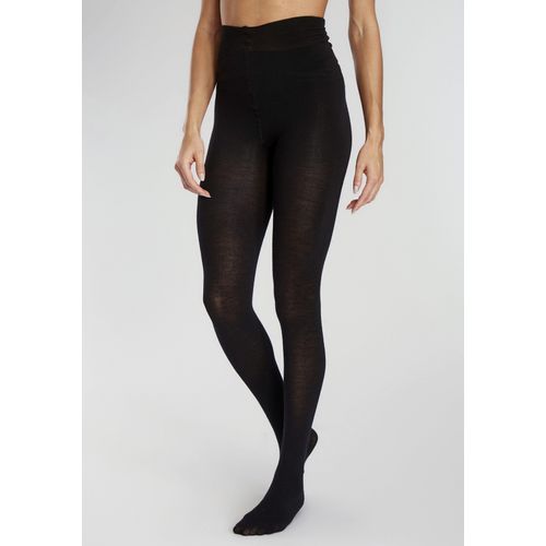 Strickstrumpfhose LAVANA, Damen, Gr. 44/46, schwarz (1x schwarz), Obermaterial: 70% Wolle, 28% Polyamid, 2% Elasthan, unifarben, elastisch, Strumpfhosen, wärmend mit 49% Wolle