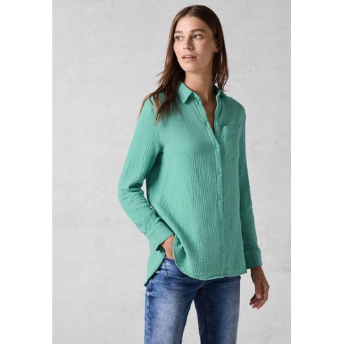 Langarmbluse CECIL, Damen, Gr. XXL (46), grün (adriatic grün), Web, 100% Baumwolle, unifarben, casual, normal normal, V-Ausschnitt, Langarm Bündchen, Blusen, mit Brusttasche