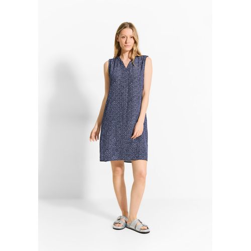 Sommerkleid CECIL, Damen, Gr. L (42), US-Größen, blau (universal blau), Stoff, 100% Viskose, unifarben, casual, gerade kurz, Rundhals, ohne Ärmel Bündchen, Kleider, aus Viskose