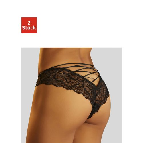Tanga-Ouvert PETITE FLEUR GOLD, Damen, Gr. 44/46, schwarz, Obermaterial: 88% Polyamid, 12% Elasthan. Obermaterial 2: 70% Polyamid, 30% Elasthan, figurbetont, Unterhosen, Packung: Tanga aus Spitze und Ouvert aus Bändern