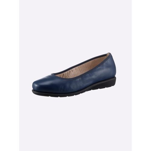 Ballerina CLASSIC BASICS, Damen, Gr. 37, blau (dunkelblau), Glattleder, Basic, Schuhe