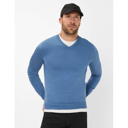 Brax Herren Strickpullover Style VICO storm, Blau, Gr. S