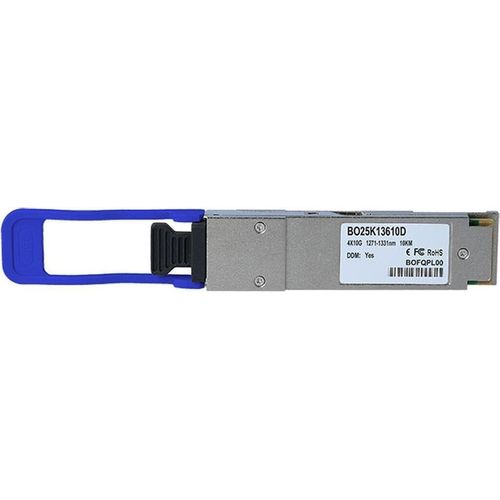 Kompatibler Alcatel-Nokia 1AB392040002 BlueOptics BO25K13610D QSFP Transceiver, LC-Duplex, 40GBASE-LR4, Singlemode Fiber, 4xWDM, 10KM, 0°C/+70°C (1AB392040002-BO)