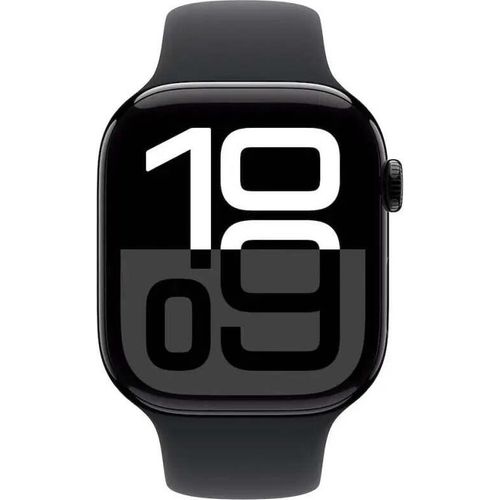 Apple Watch Series 10 GPS + Cellular 46mm Jet Black Aluminium Gehuse mit schwarzem Sportband - M/L