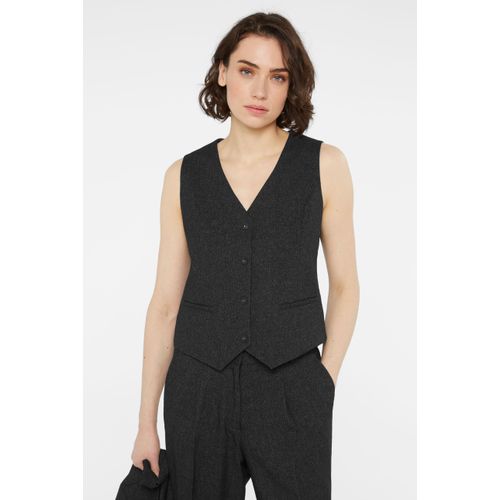 Anzugweste SENSES.THE LABEL, Damen, Gr. XXL, schwarz, Material: 72% Polyester, 27% Viskose, 1% Elasthan, Futter: 100% Polyester, unifarben, casual, tailliert normal, Westen