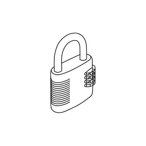 C+P Zahlencode-Vorhangschloss, 4-stellig, gehärteter Stahlbügel, silber