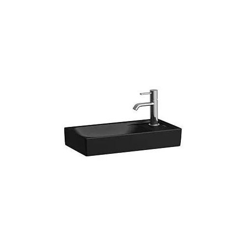 Laufen Meda Handwaschbecken H8151137161121 46x23,5cm, unterbaufähig, ohne Überlauf, 1 Hahnloch, schwarz matt