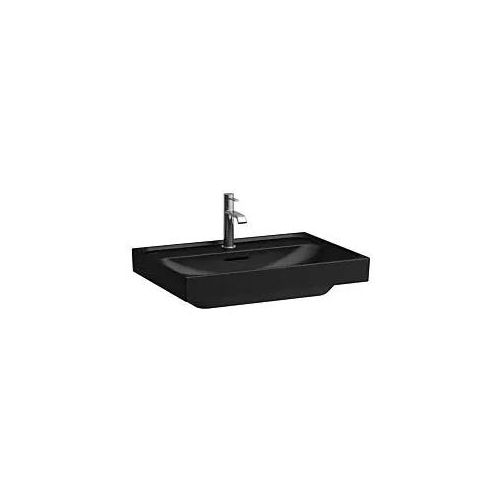 Laufen Meda Aufsatzwaschtisch H8161147161041 65x46cm, mit Überlauf, 1 Hahnloch pro Becken, schwarz matt