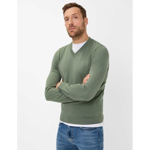 Brax Herren Strickpullover Style VICO thyme, grün, Gr. XS