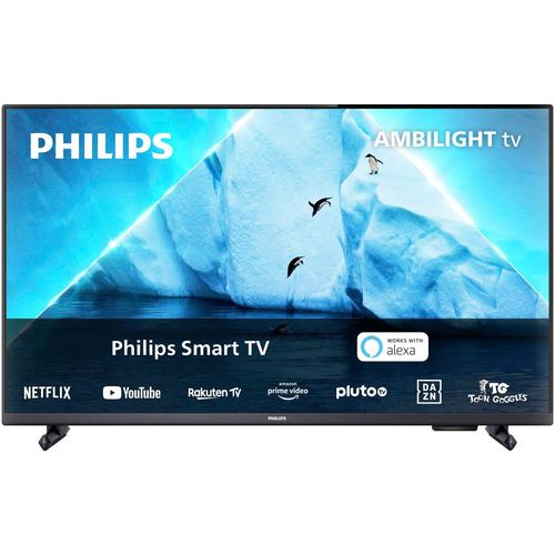 PHILIPS LED-Fernseher, F (A-G), grau (anthrazit), 32, Fernseher