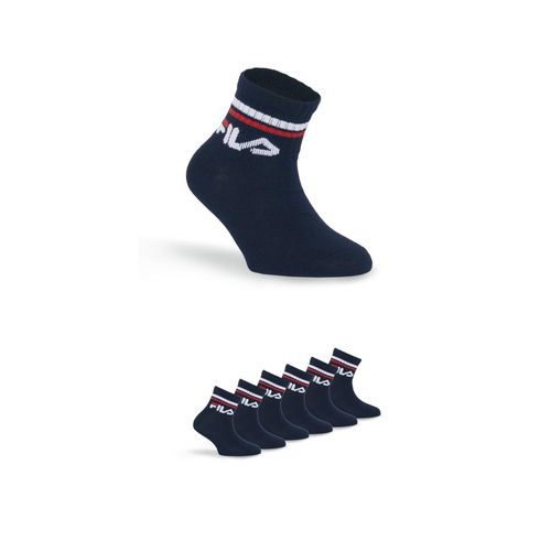 Kurzsocken FILA, Damen, Gr. 23-26, blau (navy), Baumwollmischung, normal, Socken, mit eingestricktem Logo im Bündchen, Kindersocken