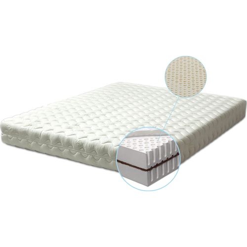 Latexmatratze Coco Aloe Vera 180x200 Höhe 20 cm Härtegrad H2 mittelfest 7-Zonen RG75 3-Schicht-Kern Letti Moderni