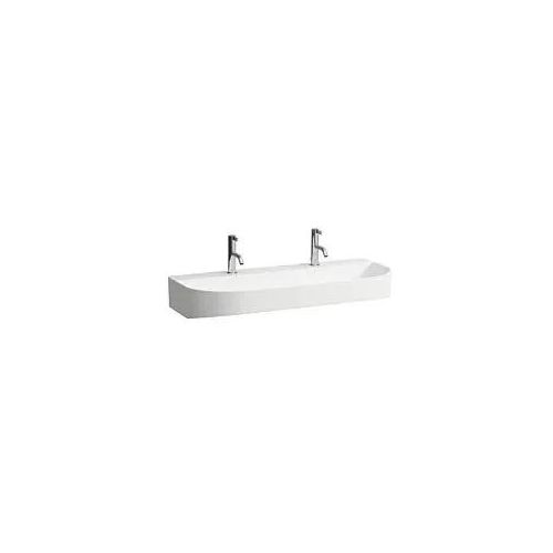 LAUFEN Sonar Aufsatzwaschtisch H8163470001151 100x42cm, Unterseite geschliffen, wandmontiert, ohne Überlauf, mit 2 Hahnloch, weiß