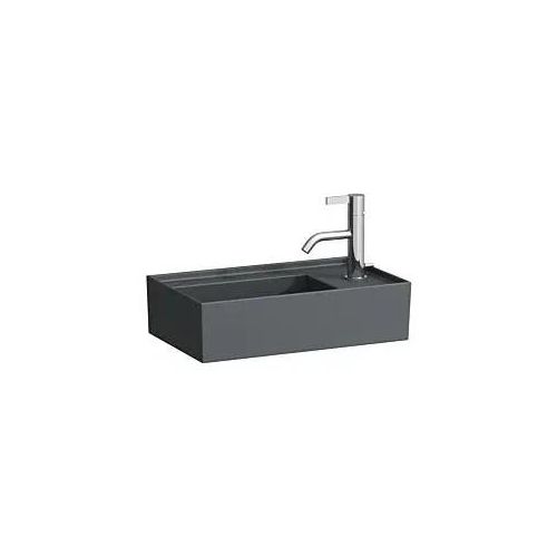 LAUFEN Kartell Handwaschbecken H8153347581111 46x28cm, Armatur rechts, ohne Überlauf, 1 Hahnloch, graphit matt