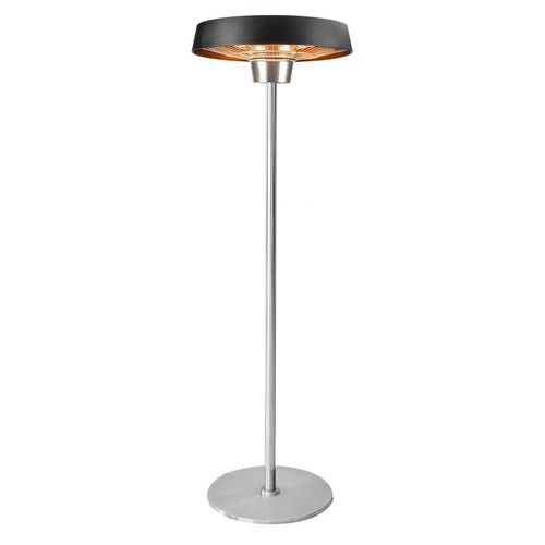 NEO TOOLS Stand-Heizstrahler 1000W/2000W, Aluminium, höhenverstellbar 2,1 m, IP34, Halogen-Heizelement, Terrassenstrahler, ohne Fernbedienung