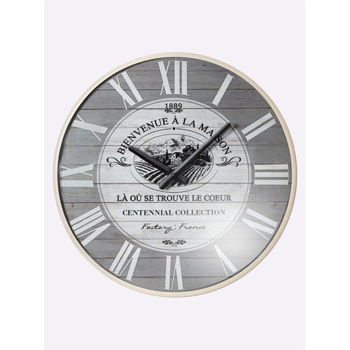 Wanduhr HEINE HOME, grau, Wanduhren, B/H/T: 42cm x 42cm x 7cm, B:42cm H:42cm T:7cm