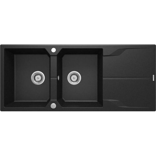 2-Kammer-Granitspüle mit Abtropffläche ZQN_G213 5908212080375