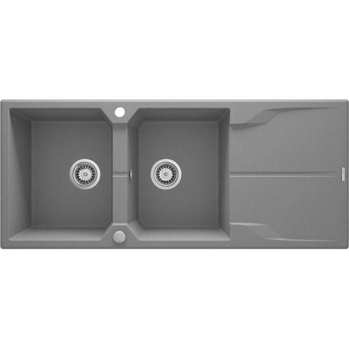 2-Kammer-Granitspüle mit Abtropffläche ZQN_S213 5908212080382