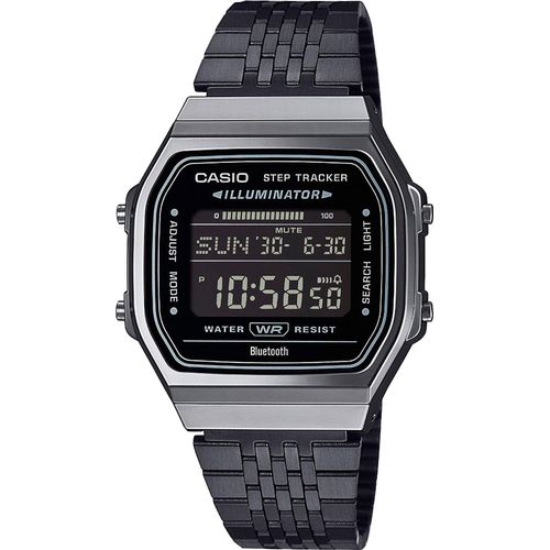 Smartwatch CASIO VINTAGE, schwarz, Smartwatches, Armbanduhr, Herrenuhr, Damenuhr, Bluetooth,Stoppfunktion,Schrittzähler