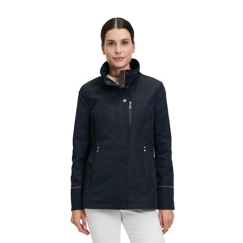 Outdoorjacke GIL BRET, Damen, Gr. 42, blau (schwarz navy), Obermaterial: 100% Polyester, unifarben, casual, lässig geschnitten taillenbedeckt, ohne Ausschnitt, Langarm breiter Bund, Jacken, mit Kapuze