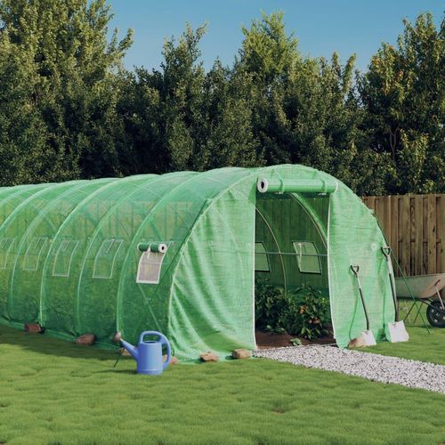 [Home] Gewächshaus mit Stahlrahmen Grün 18 m² 6x3x2 m , Neue Mode 2024 im häuslichen Leben