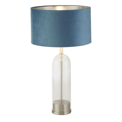 Schreibtischlampe Oxford Stahl Messing Samt Wasser Grün 1 Licht E27
