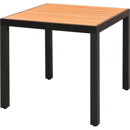 Gartentisch Braun 80x80x74 cm Aluminium und WPC