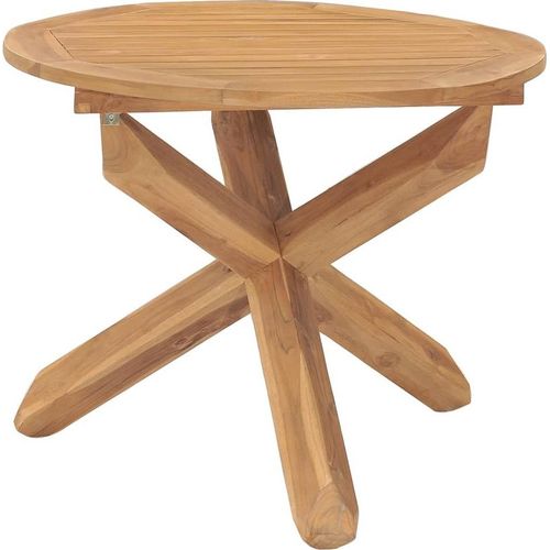 Garten-Esstisch Ø90x75 cm Massivholz Teak