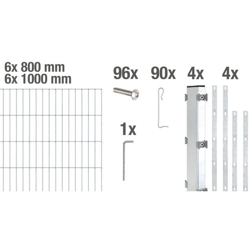 Alberts Gabionen-Komplettsets Step², Höhe 180 cm, Länge 6 m, feuerverzinkt zum Aufschrauben