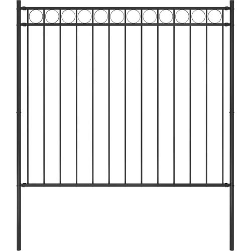 Gartenzaun Stahl 1,7x1,5 m Schwarz