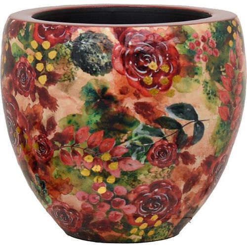 Ter Steege Blumentopf, entworfen von Lammie, Metall, rot-mehrfarbig, D 40 cm, H 37 cm