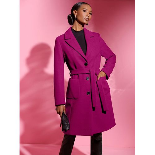 Kurzmantel CREATION L, Damen, Gr. 36, pink (magenta), 70% Polyester, 30% Wolle, unifarben, unifarben mit Farbeinsatz, unifarben mit Farbeinsätzen, Mäntel