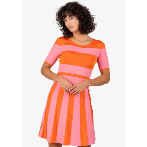 Strickkleid SPORTALM KITZBÜHEL, Damen, Gr. 40, N-Gr, pink dawn, Strick, Obermaterial: 62% Viskose, 38% Polyester, feminin, figurbetont knieumspielend, Rundhals, Halbarm, Kleider, mit Sportalm Metallplakette im Rückenteil