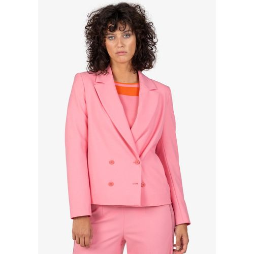 Jackenblazer SPORTALM KITZBÜHEL, Damen, Gr. 42, pink dawn, Web, Obermaterial: 67% Polyester, 29% Viskose, 4% Elasthan, unifarben, feminin, figurbetont, Langarm, Blazer, mit logoverziertem Strickband in der Seite