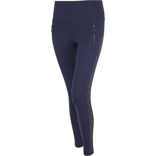 Leggings SPORTALM KITZBÜHEL, Damen, Gr. 44, N-Gr, blau (schwarz deep water), Obermaterial: 86% Polyamid, 14% Elasthan, feminin, schmal lang, Hosen, mit seitlichem Streifeneinsatz