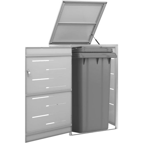 Edelstahl Mülltonnenbox verzinkte Paneelen bis 4 Tonnen Kapazität versch. Farben, Farbe:grau, Größe:69 x 77.5 x 115 cm