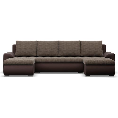 U-Sofa mit Schlaffunktion Foresta, 2 Chaiselongues, Braun + Braun