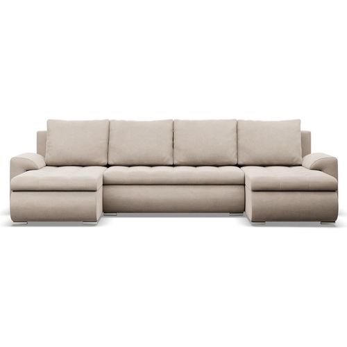 U-Sofa mit Schlaffunktion Foresta, 2 Chaiselongues, Beige