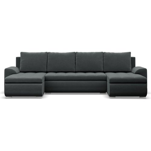 U-Sofa mit Schlaffunktion Foresta, 2 Chaiselongues, Dunkelgrau